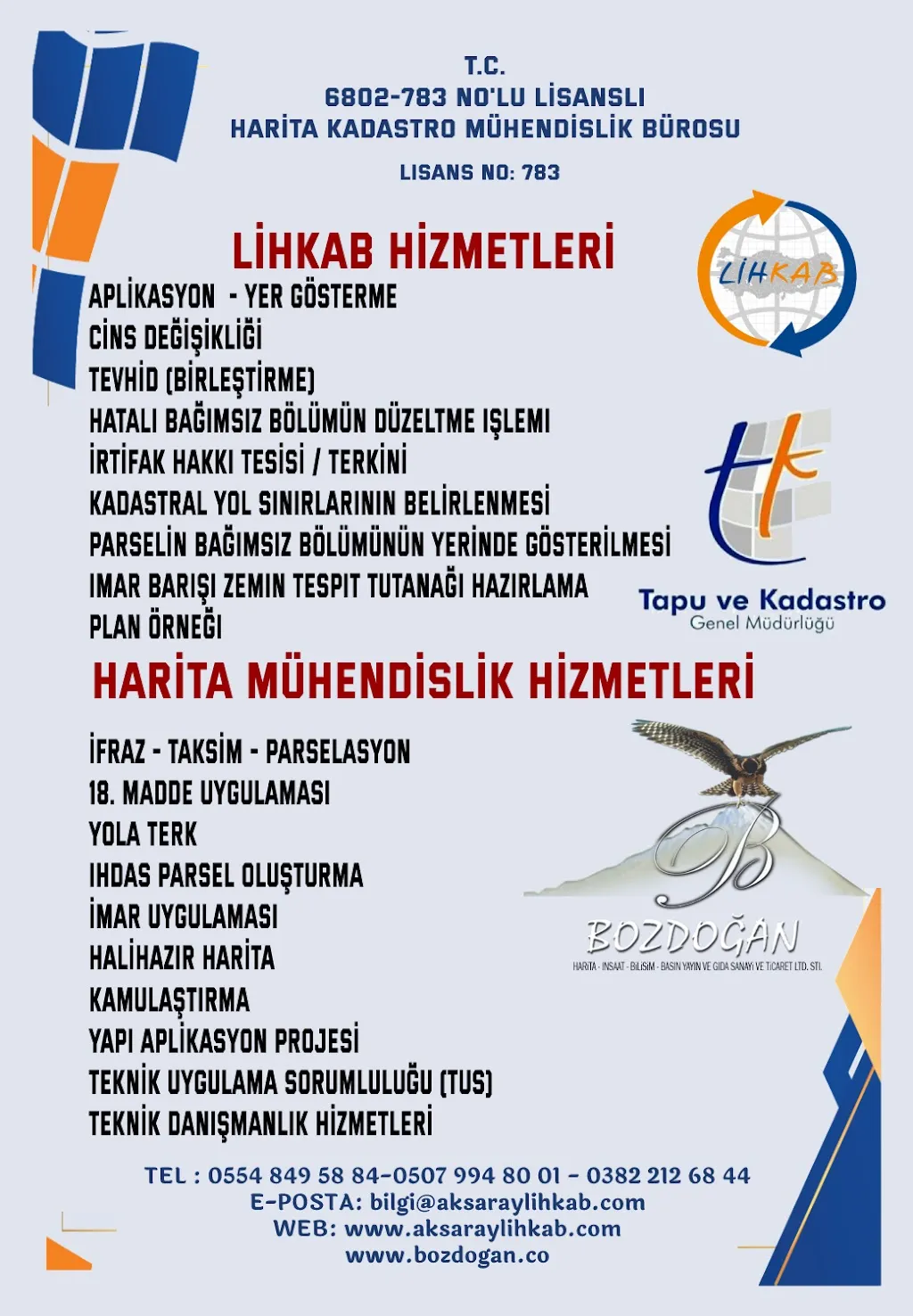 Aksaray Lihkab (Lisanslı Harita ve Kadastro Bürosu)