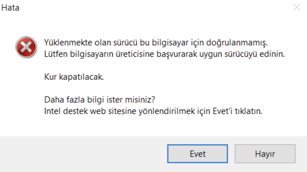 Yüklenmekte Olan Sürücü Bu Bilgisayar İçin Doğrulanmamış Hatası Nasıl Çözülür?