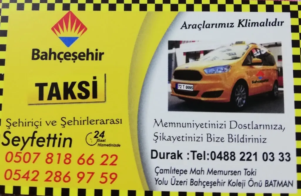 Batman Bahçeşehir Taksi Durağı