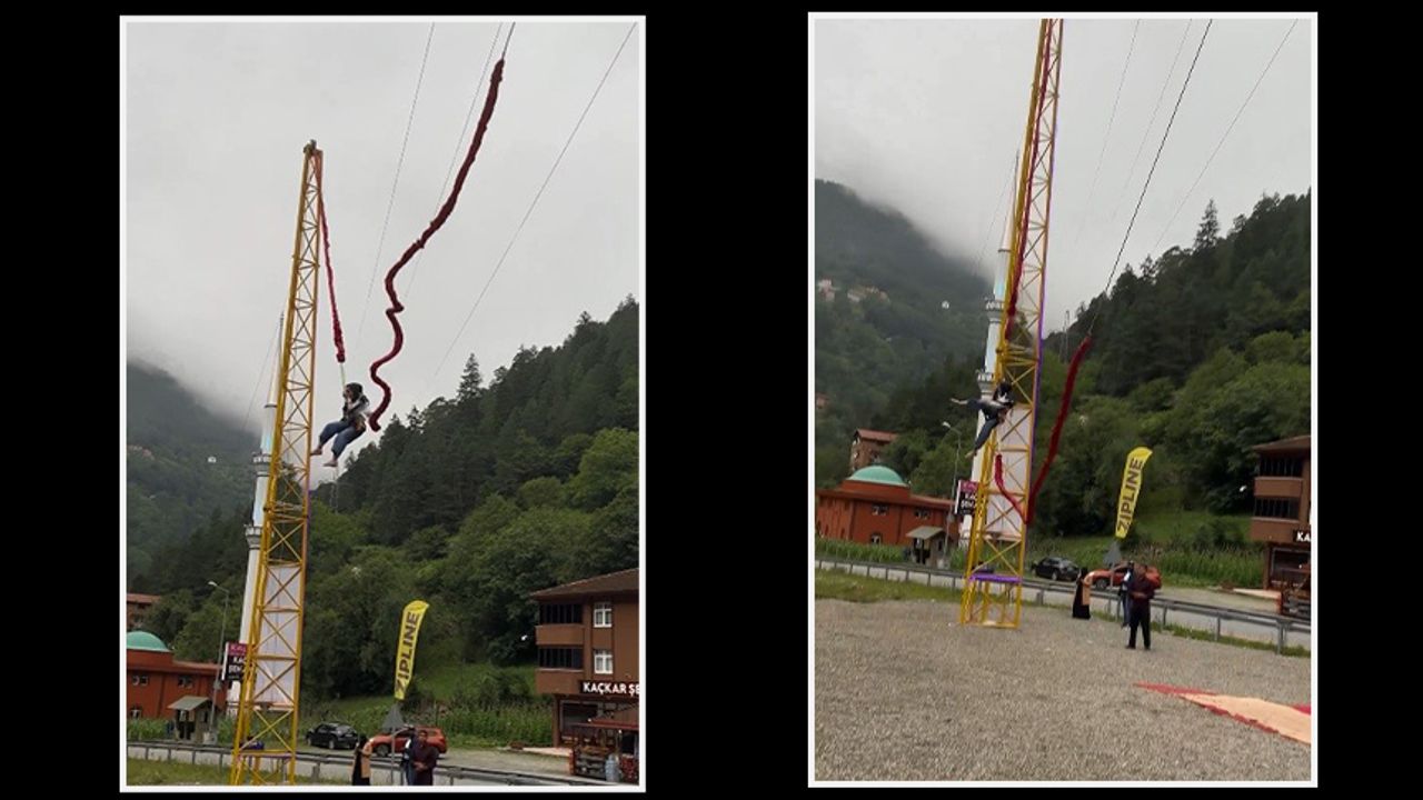 Uzungöl’de insan sapanında korkutan kaza